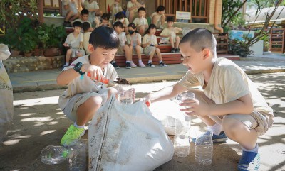 ป.3 &quot;ปลูกผัก&quot; ในขวดน้ำจากวัสดุเหลือใช้ (14 มิ.ย.67) Image 1