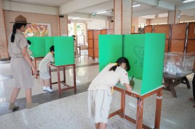ภาพบรรยากาศการเลือกตั้งคณะกรรมการนักเรียน (๒๖ มิ.ย.๖๘) Image 7