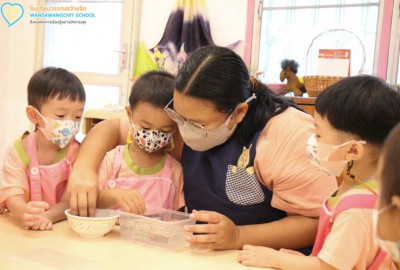 กิจกรรมเกษตรบ้านเด็กเล็ก (ปลูกต้นทานตะวัน) 10,11,14 ก.พ.65 FLEXI_IMAGE 1